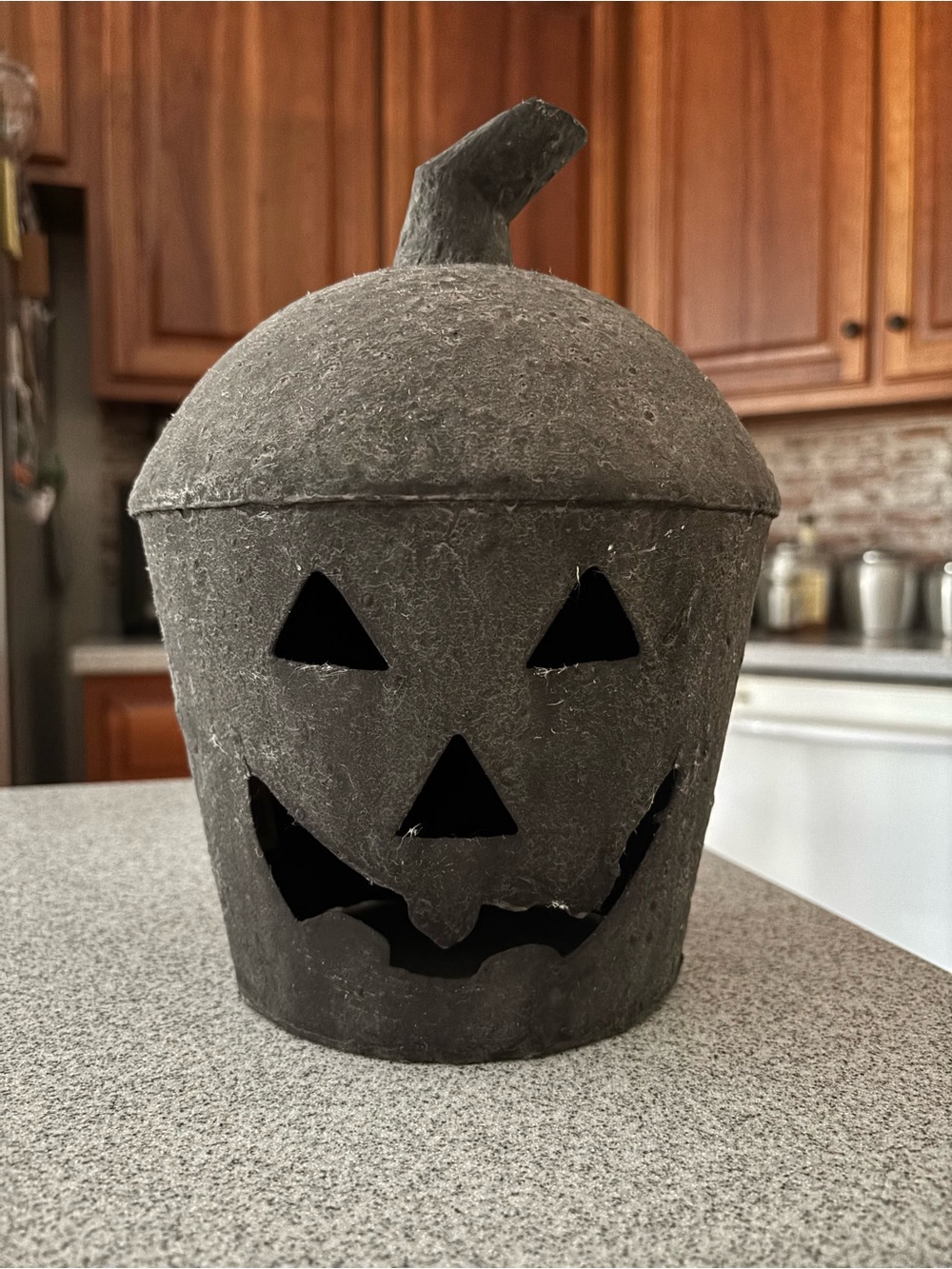 Vintage Inspired Black Jack-O'-Lantern Pumpkin Luminary